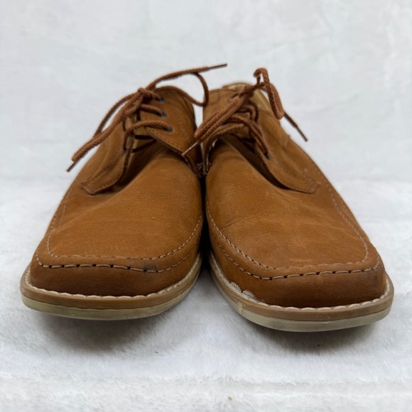 Calzaturificio Silver Italian Leather Moc Toe Derby‎ Shoes Tan Cognac 45 US 12 main image 5